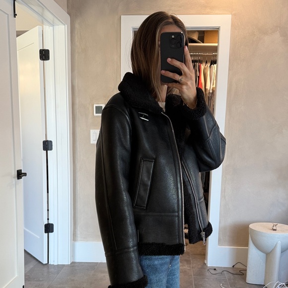 Michael Kors Leather Shearling Jacket - Picture 6 of 9